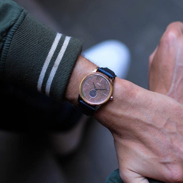 Montre minimaliste homme Talang avec bracelet en cuir lisse