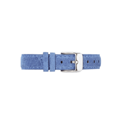 Bracelet de montre 14 mm en cuir velours bleu cobalt