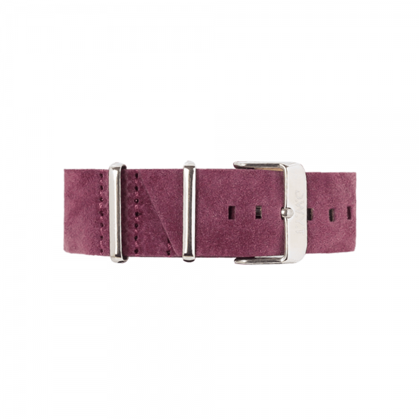 Bracelet montre cuir nato 20mm violet prune