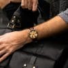 Montre en bois Symphony N°9 cuir lisse