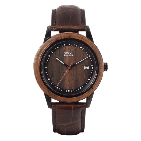 Montre en bois Mood Night avec bracelet croco