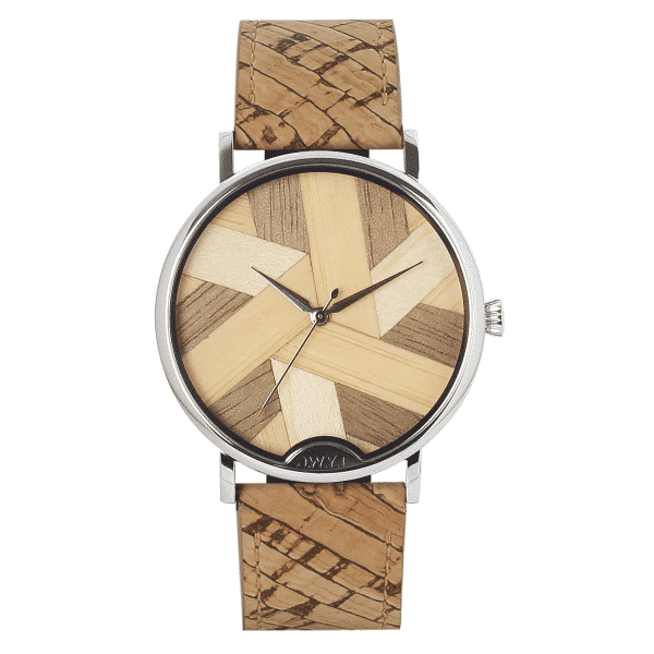 Montre en marqueterie bois Symphony 9 avec bracelet vegan liege