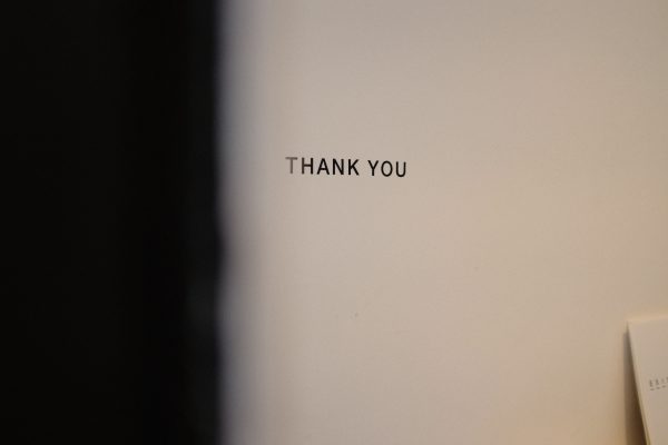 "Thank you" mot de remerciement