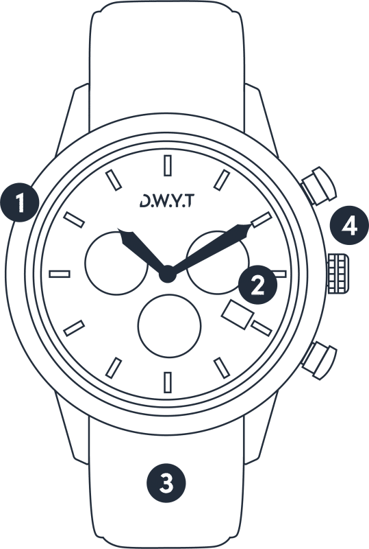 Schéma numéroté montre chronographe Explorer